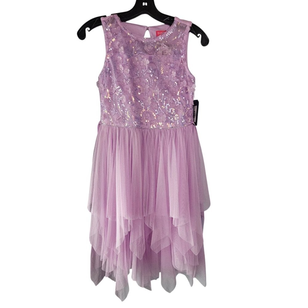 Lavender Sequin Handkerchief Tulle Childs Party Dress - Zunie - NWT